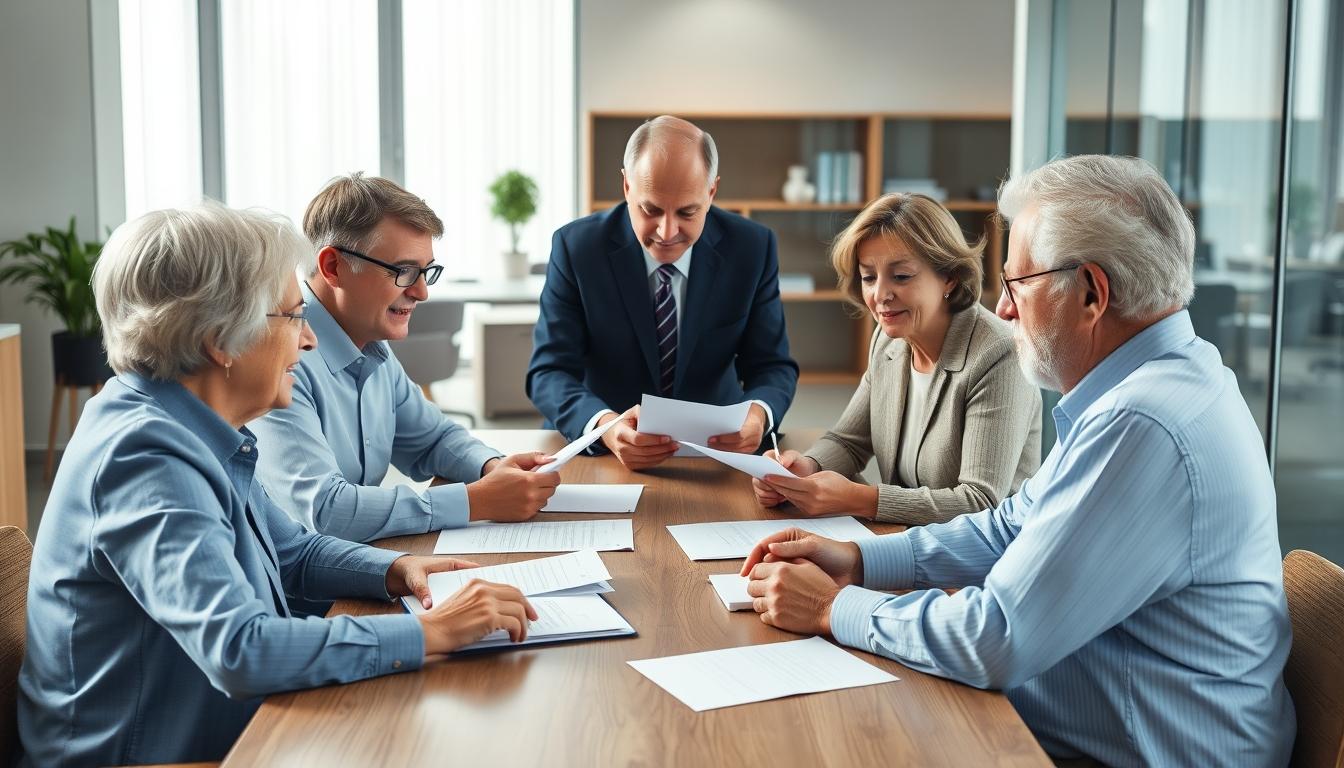 Family elder care planning discussion